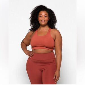 Girlfriend Collective Paloma Racerback Bra Size XXXL/2X Burnt Orange